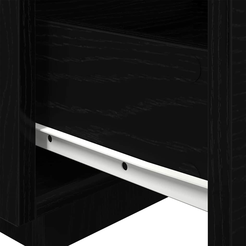 Nattbordskap 2 Pcs Svart Eik 40 X 39 X 37 Cm Konstruert Tre