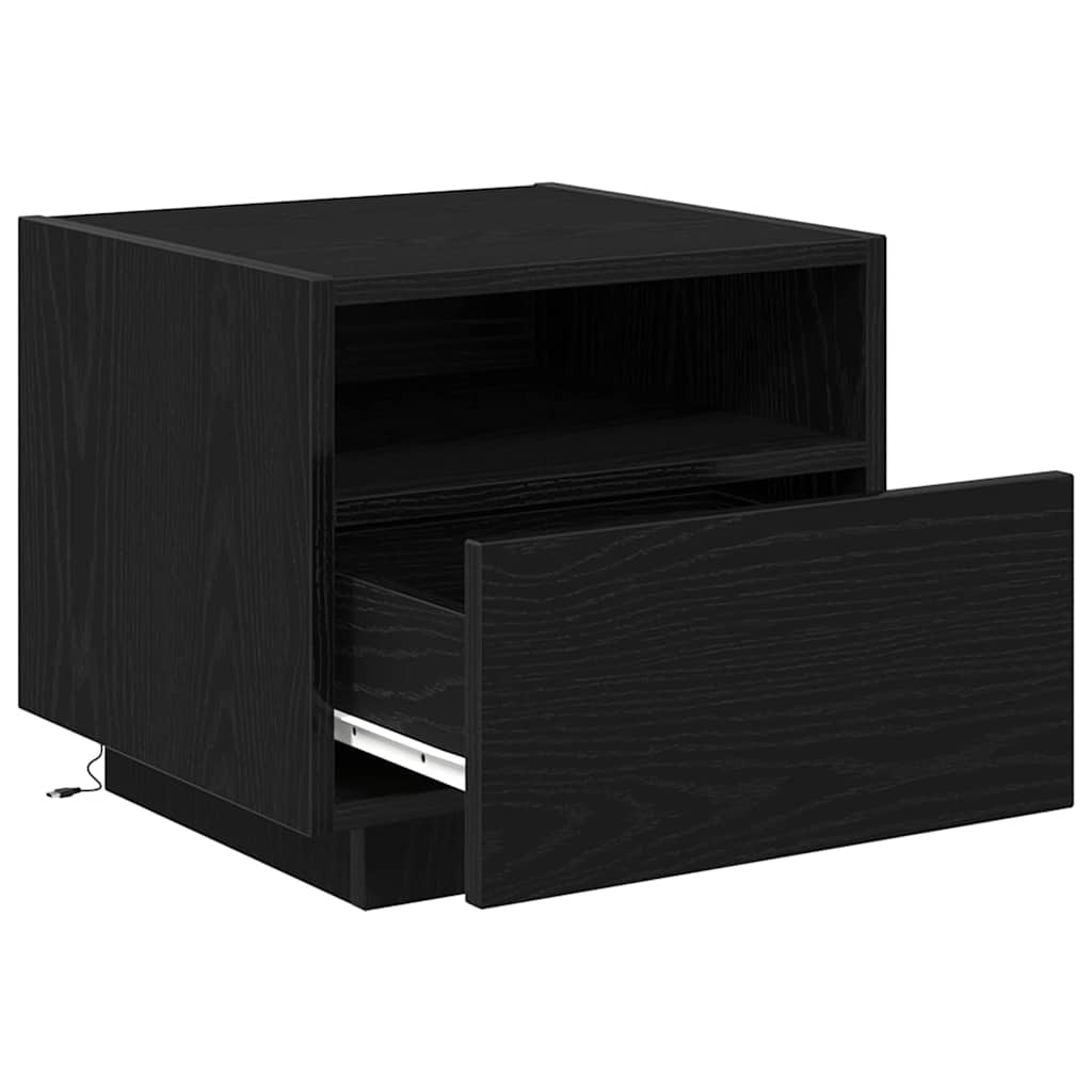 Nattbordskap 2 Pcs Svart Eik 40 X 39 X 37 Cm Konstruert Tre