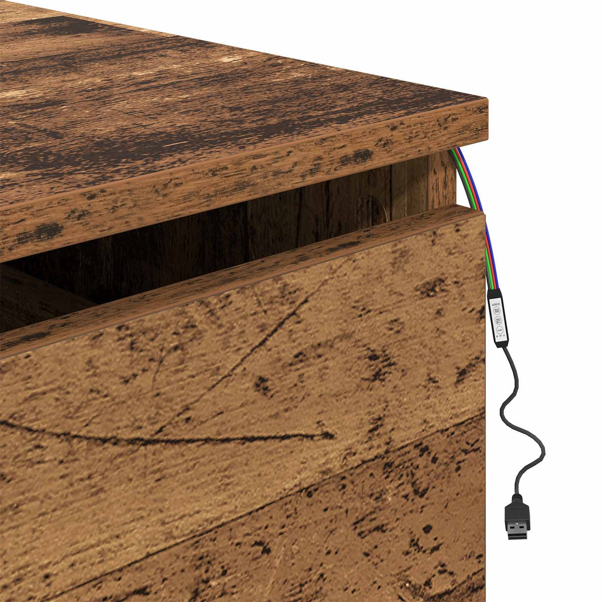 Vegghengt Nattbord Gammelt Tre 50 X 36 X 30 Cm Konstruert Tre