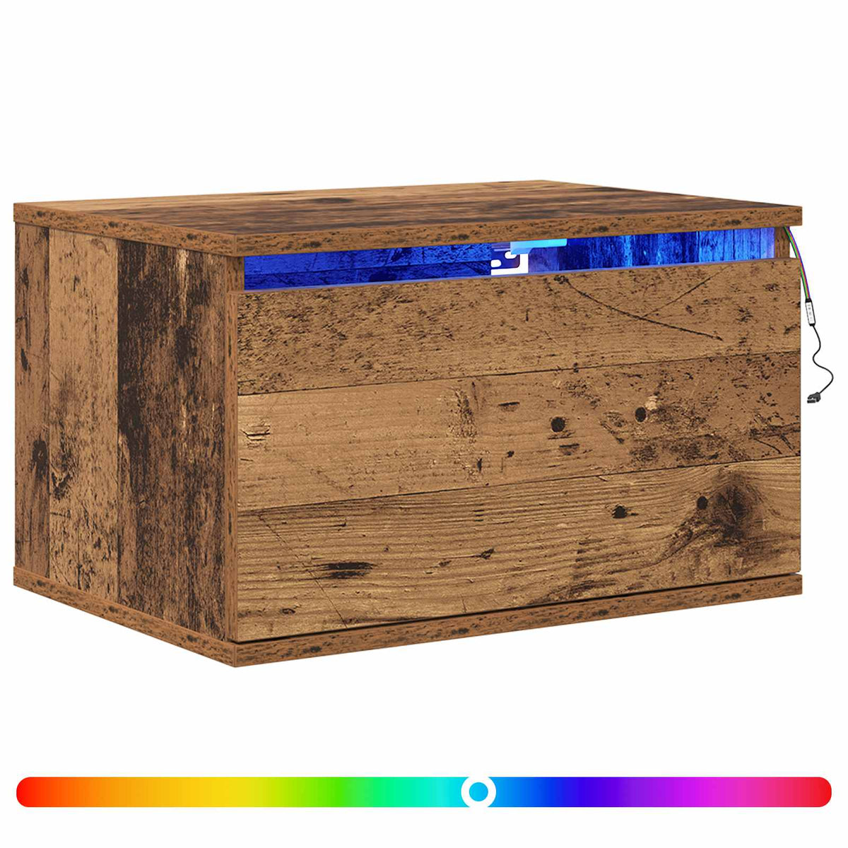 Vegghengt Nattbord Gammelt Tre 50 X 36 X 30 Cm Konstruert Tre