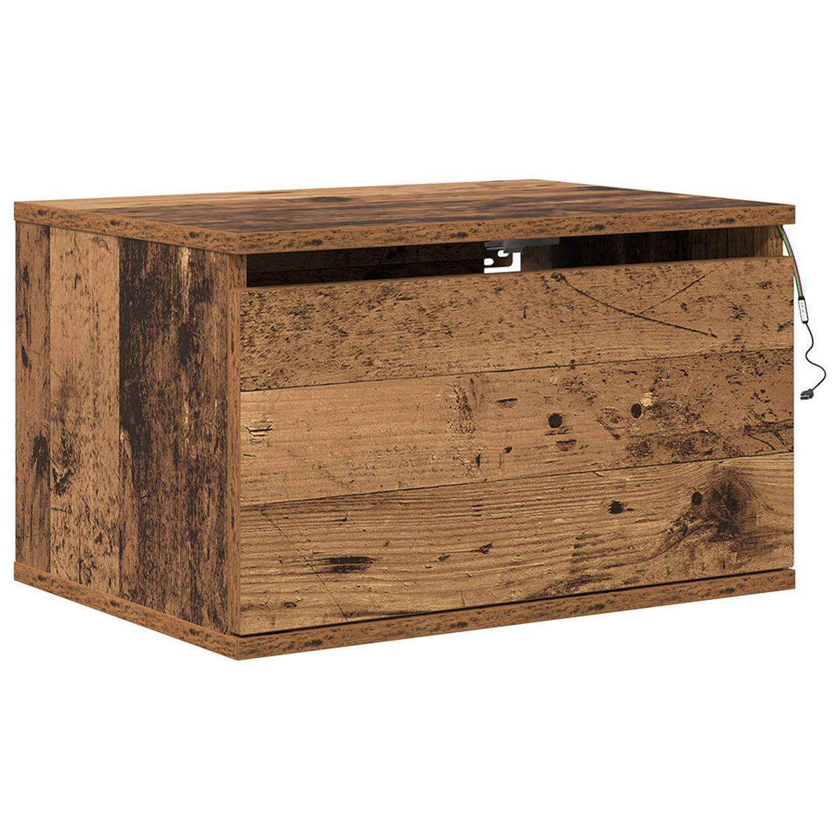 Vegghengt Nattbord Gammelt Tre 50 X 36 X 30 Cm Konstruert Tre