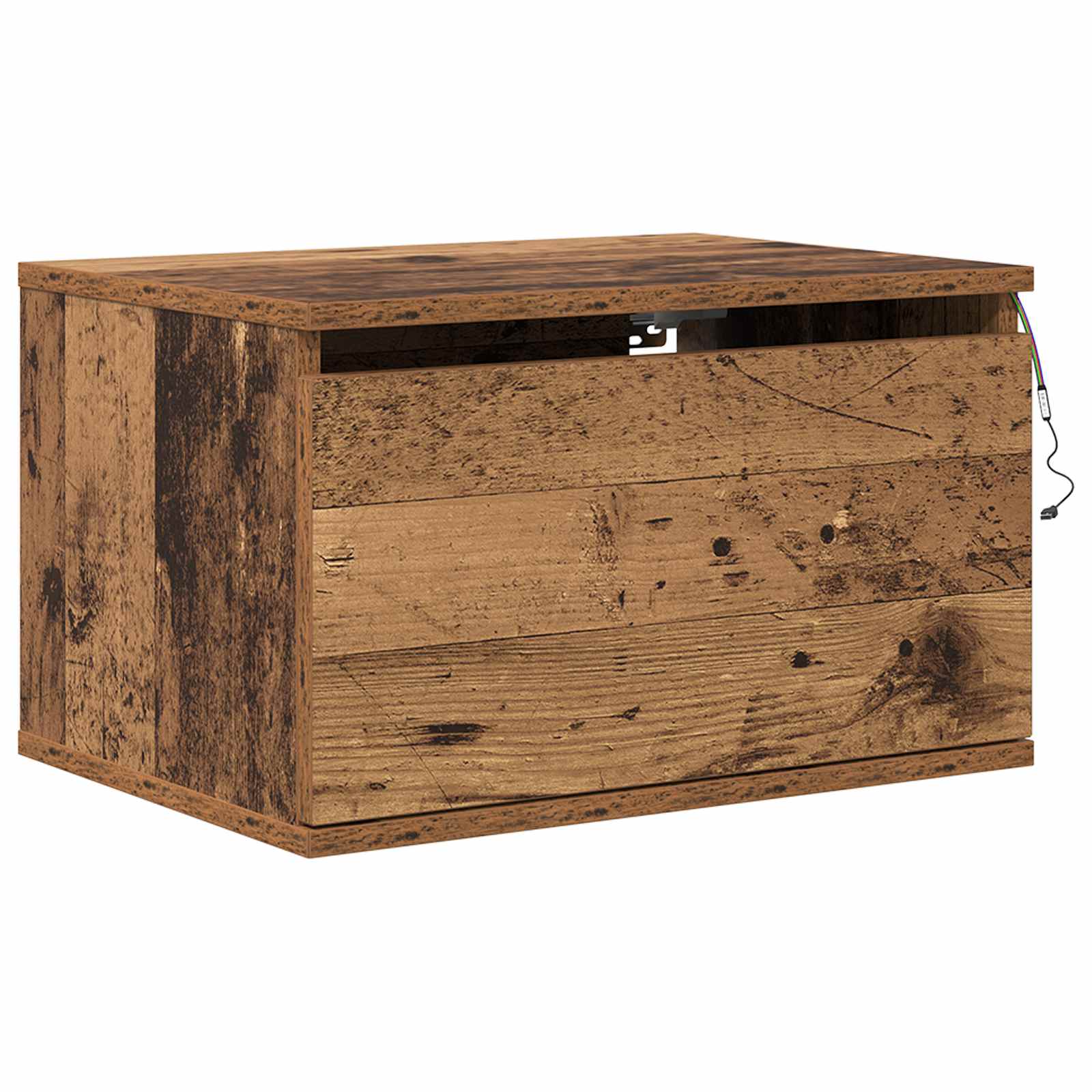 Vegghengt Nattbord Gammelt Tre 50 X 36 X 30 Cm Konstruert Tre