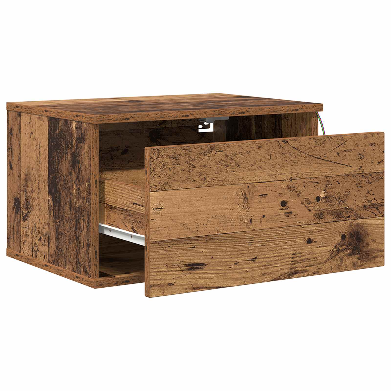 Vegghengt Nattbord Gammelt Tre 50 X 36 X 30 Cm Konstruert Tre