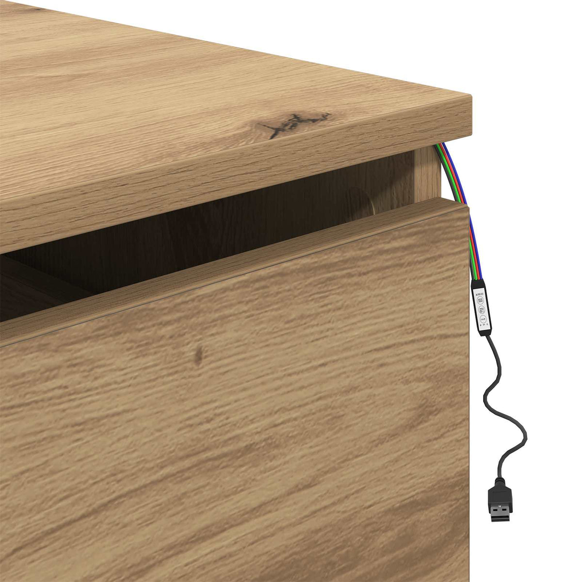 Vegghengt Nattbord Artisan Eik 50 X 36 X 30 Cm Konstruert Tre