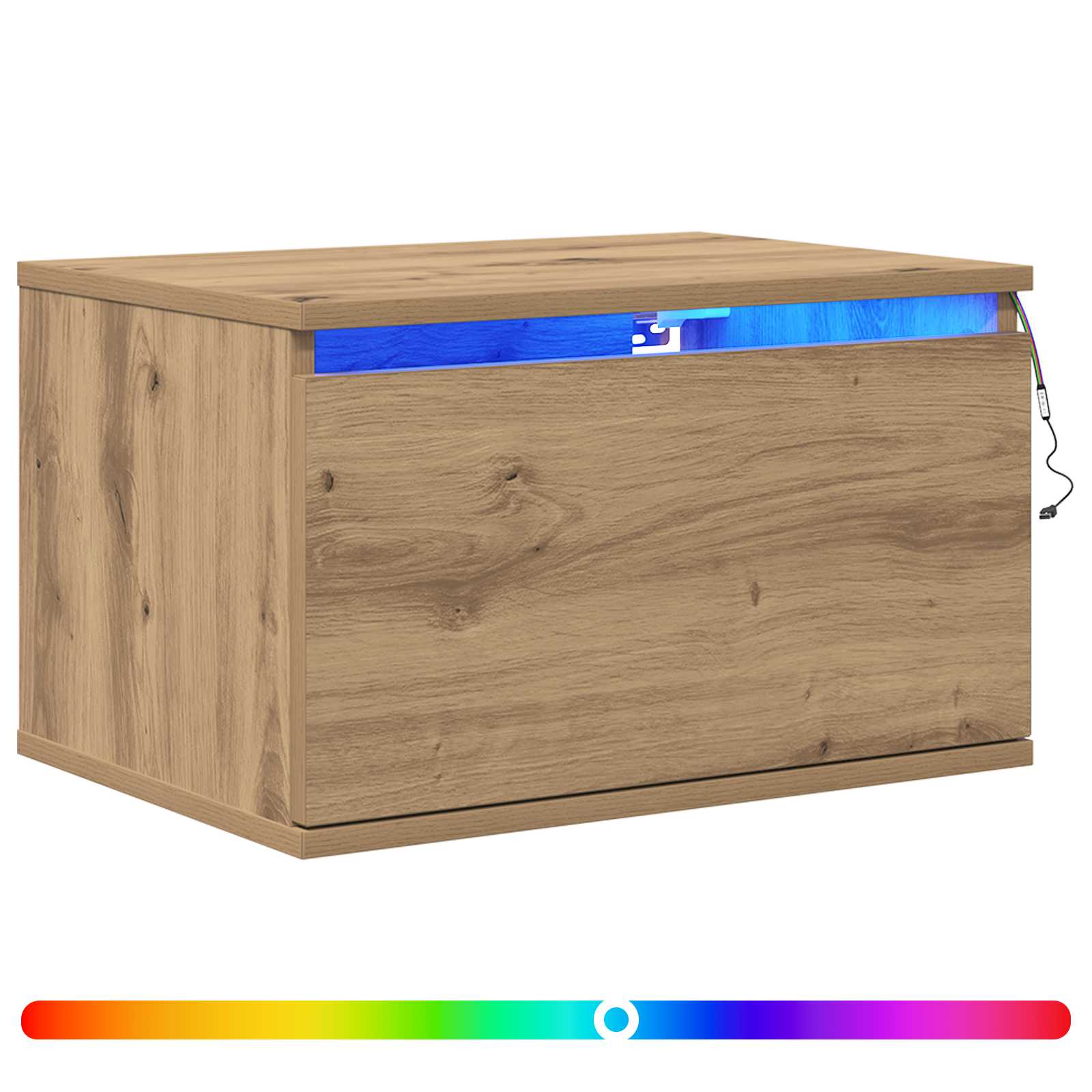 Vegghengt Nattbord Artisan Eik 50 X 36 X 30 Cm Konstruert Tre