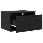 Vegghengt Nattbord Svart Eik 50 X 36 X 30 Cm Konstruert Tre