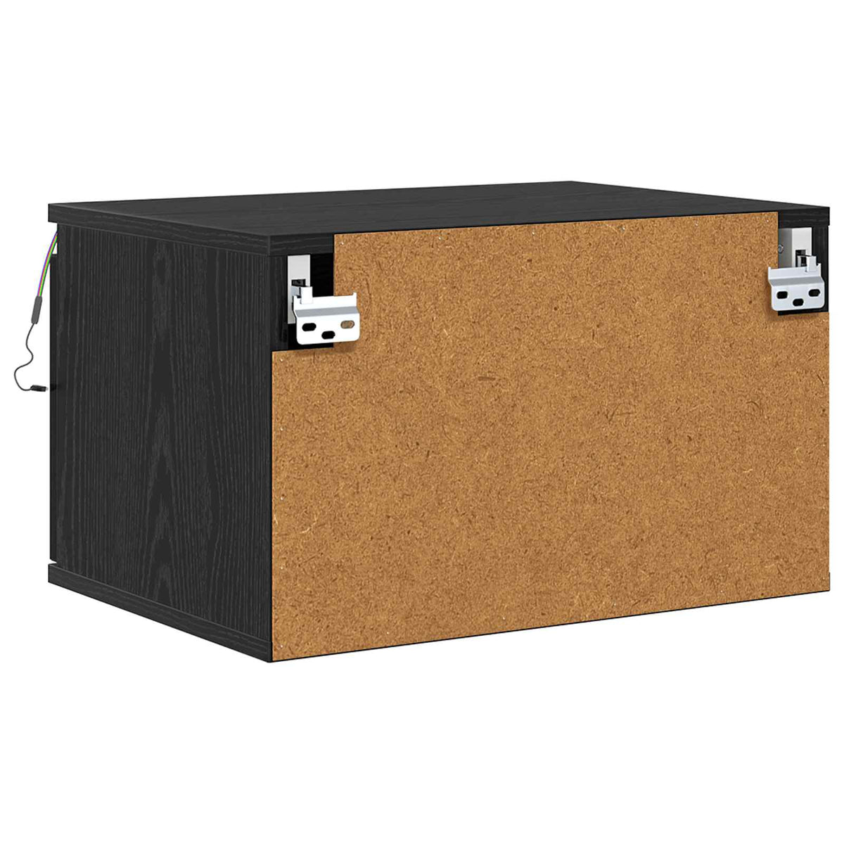 Vegghengt Nattbord Svart Eik 50 X 36 X 30 Cm Konstruert Tre