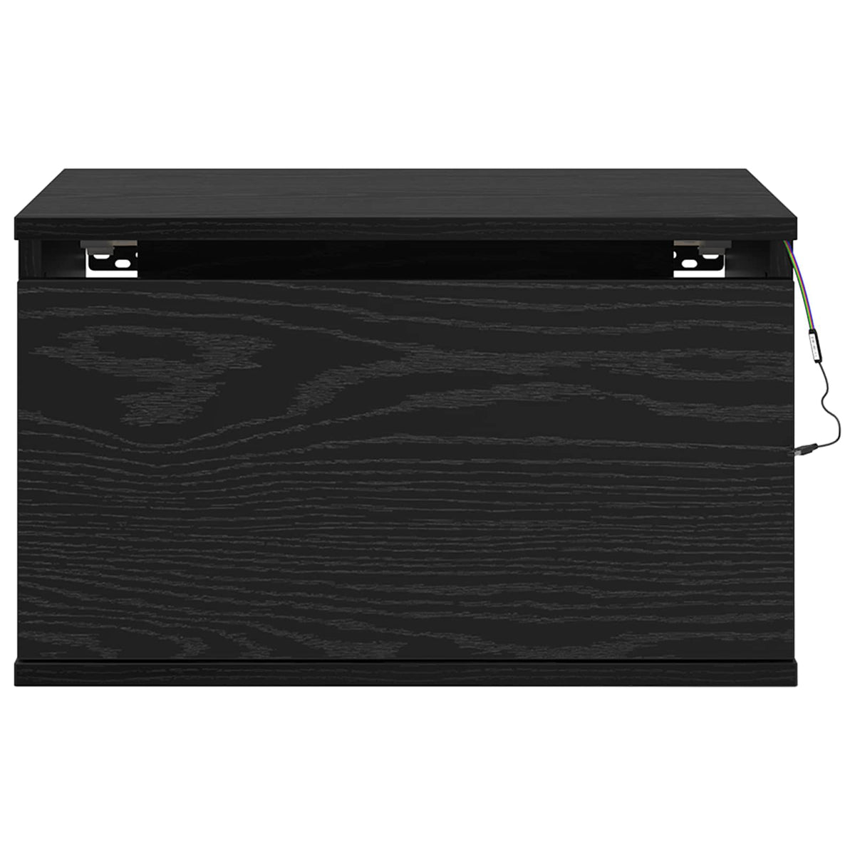 Vegghengt Nattbord Svart Eik 50 X 36 X 30 Cm Konstruert Tre