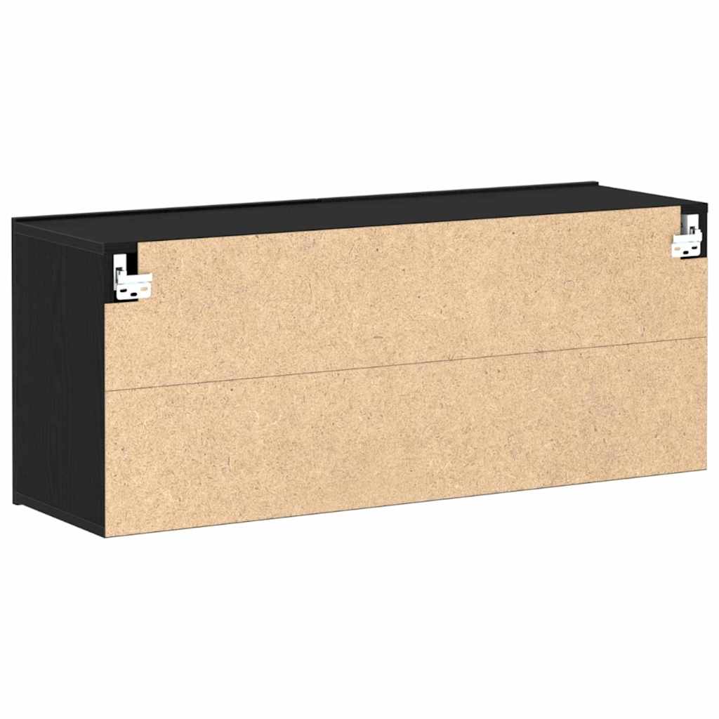 Tv-Benksett Svart Eik 100 X 30 X 41 Cm Konstruert Tre