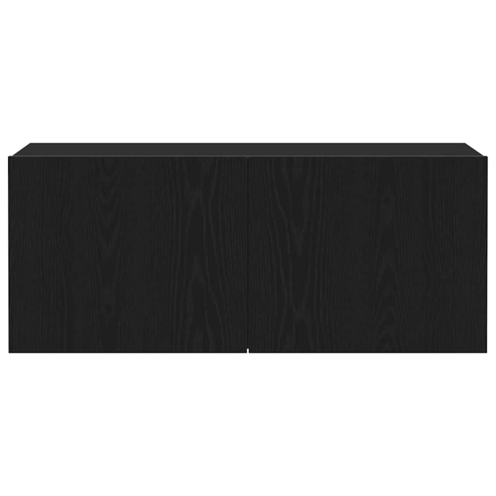 Tv-Benksett Svart Eik 100 X 30 X 41 Cm Konstruert Tre