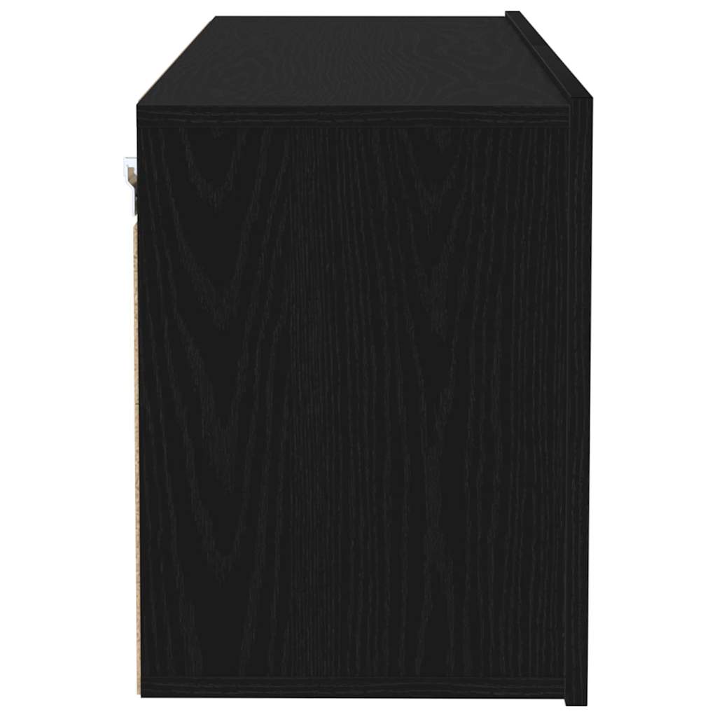 Tv-Benksett Svart Eik 100 X 30 X 41 Cm Konstruert Tre