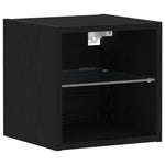 Tv-Benksett Veggmontert Svart 30 X 28,5 X 30 Cm Konstruert Tre
