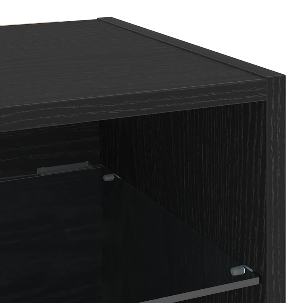 Tv-Benksett 2 Pcs Svart 30 X 28,5 X 30 Cm Konstruert Tre