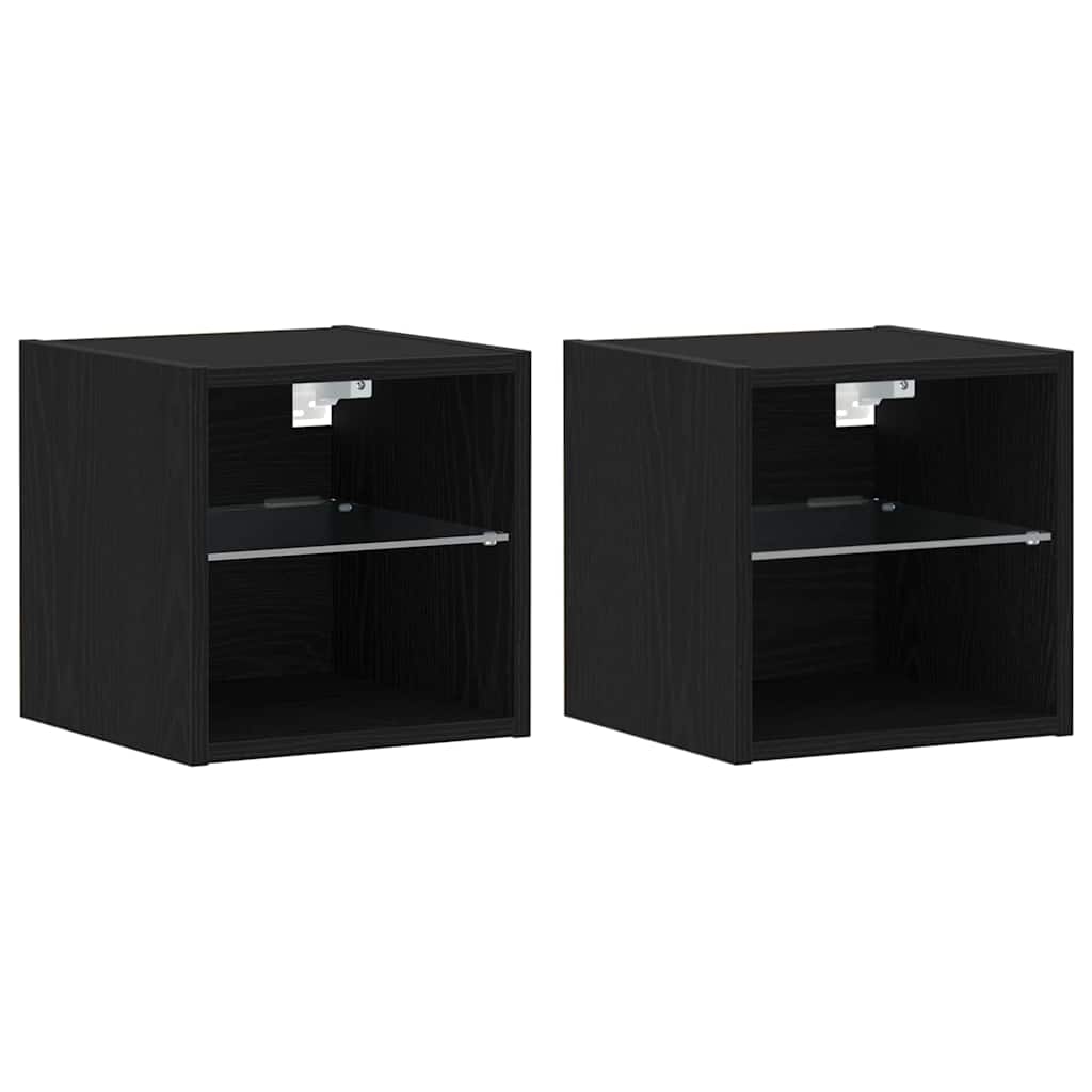 Tv-Benksett 2 Pcs Svart 30 X 28,5 X 30 Cm Konstruert Tre