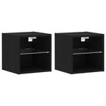Tv-Benksett 2 Pcs Svart 30 X 28,5 X 30 Cm Konstruert Tre