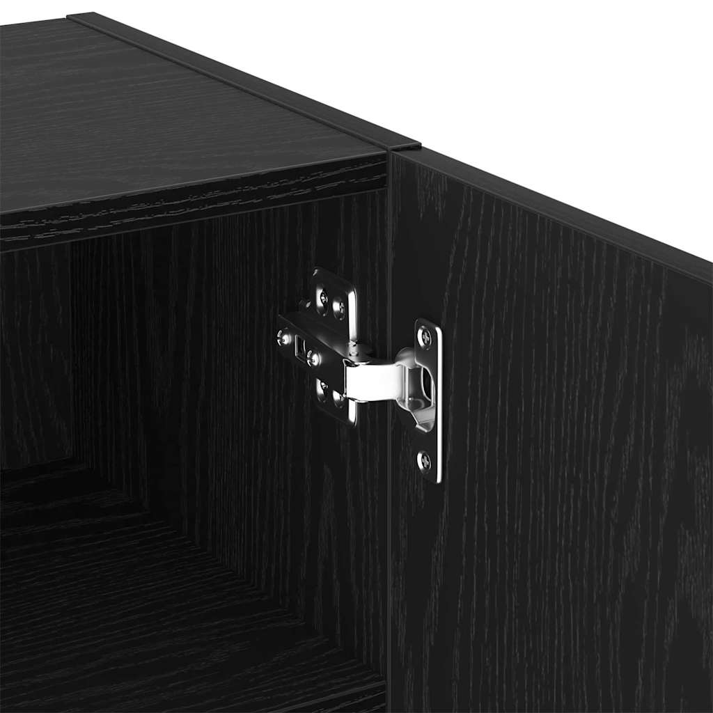 Tv-Benksett Svart Eik 40,5 X 30 X 102 Cm Konstruert Tre