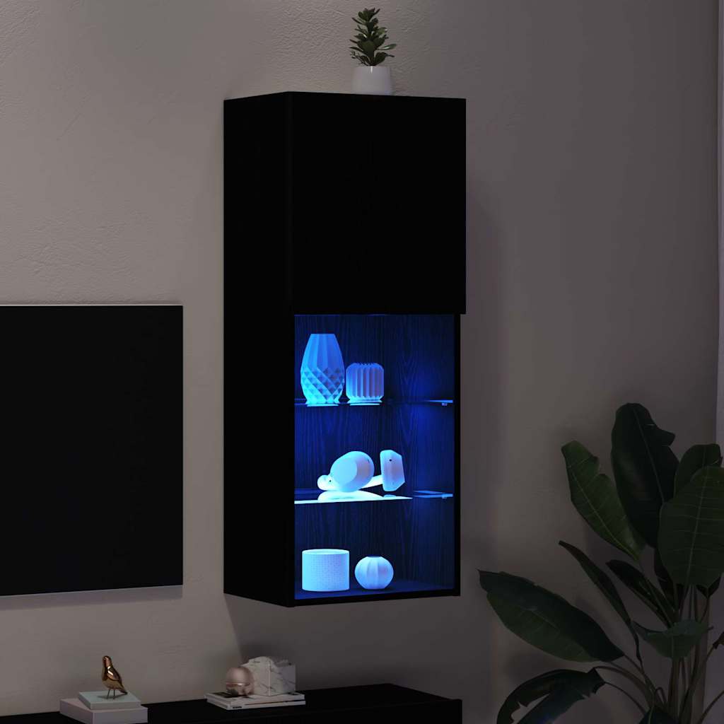 Tv-Benksett Svart Eik 40,5 X 30 X 102 Cm Konstruert Tre
