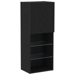 Tv-Benksett Svart Eik 40,5 X 30 X 102 Cm Konstruert Tre