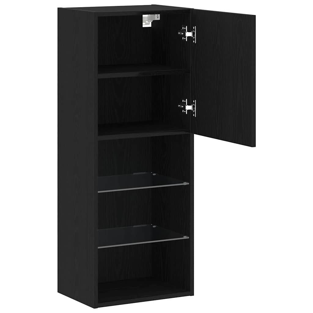 Tv-Benksett Svart Eik 40,5 X 30 X 102 Cm Konstruert Tre
