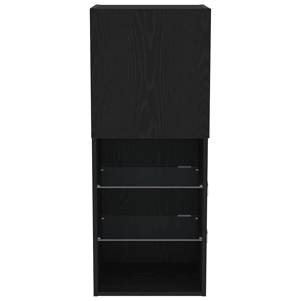 Tv-Benksett Svart Eik 40,5 X 30 X 102 Cm Konstruert Tre