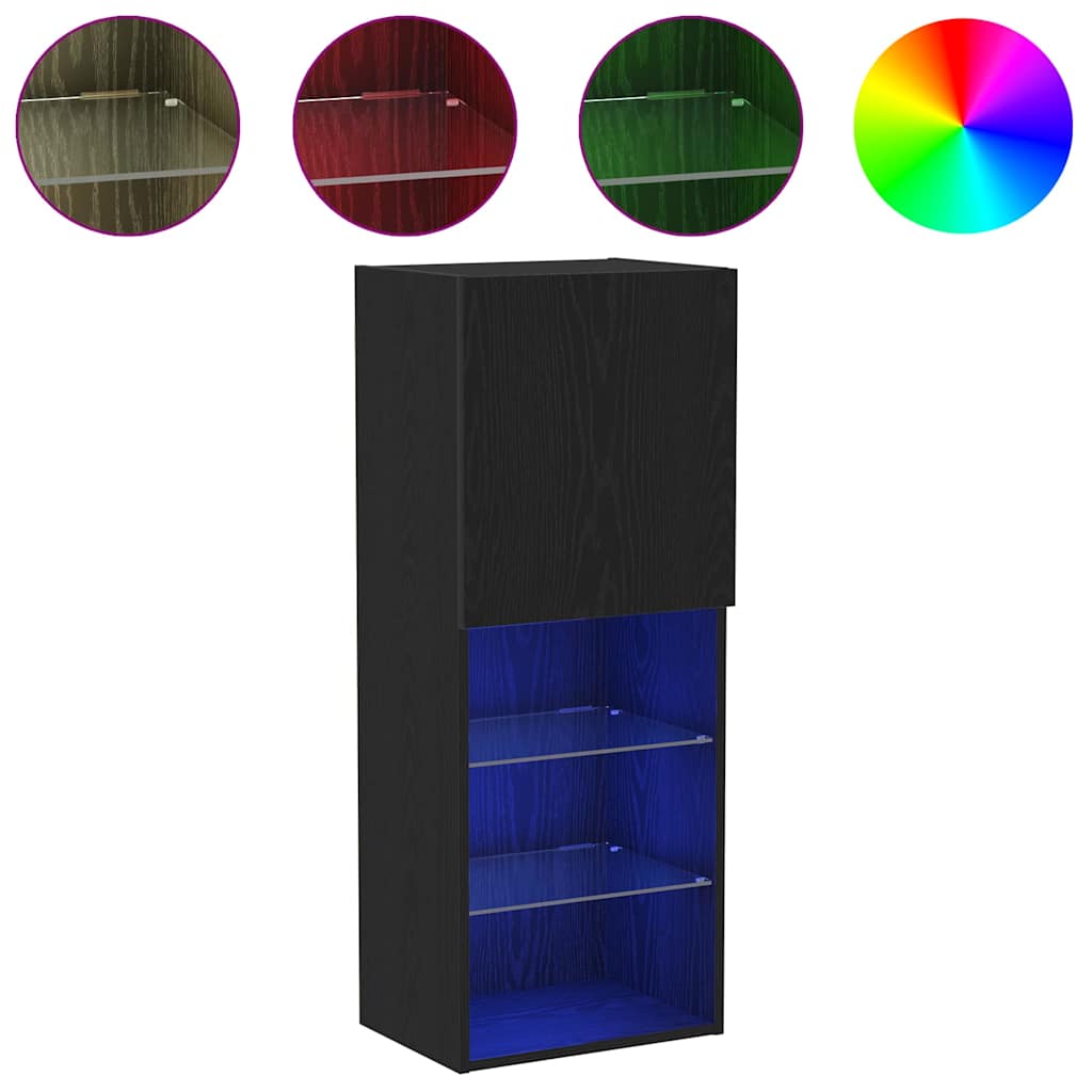 Tv-Benksett Svart Eik 40,5 X 30 X 102 Cm Konstruert Tre