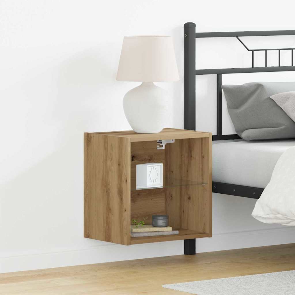 Flytende Hylle Med Hylle Brun 40 X 28.5 X 40 Cm Konstruert Tre