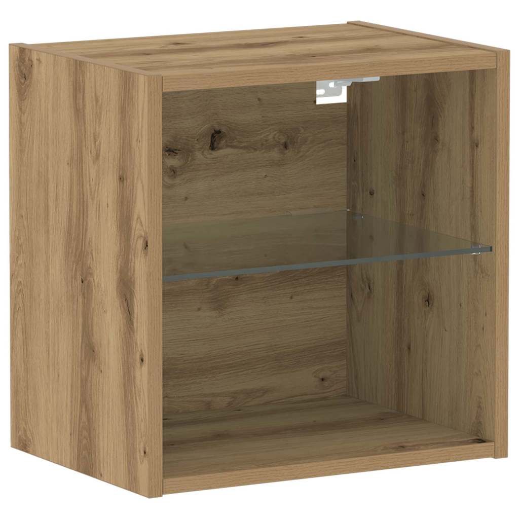 Flytende Hylle Med Hylle Brun 40 X 28.5 X 40 Cm Konstruert Tre