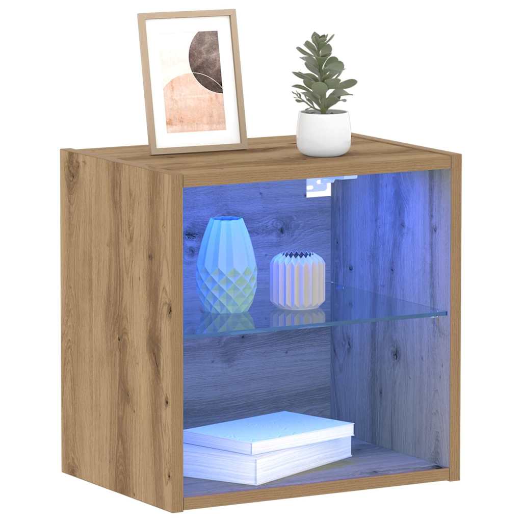 Flytende Hylle Med Hylle Brun 40 X 28.5 X 40 Cm Konstruert Tre