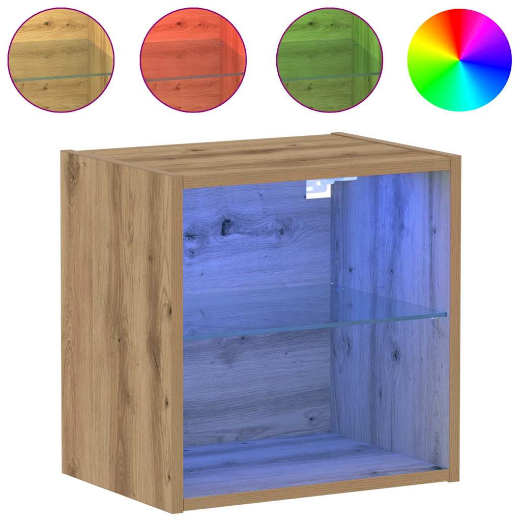 Flytende Hylle Med Hylle Brun 40 X 28.5 X 40 Cm Konstruert Tre