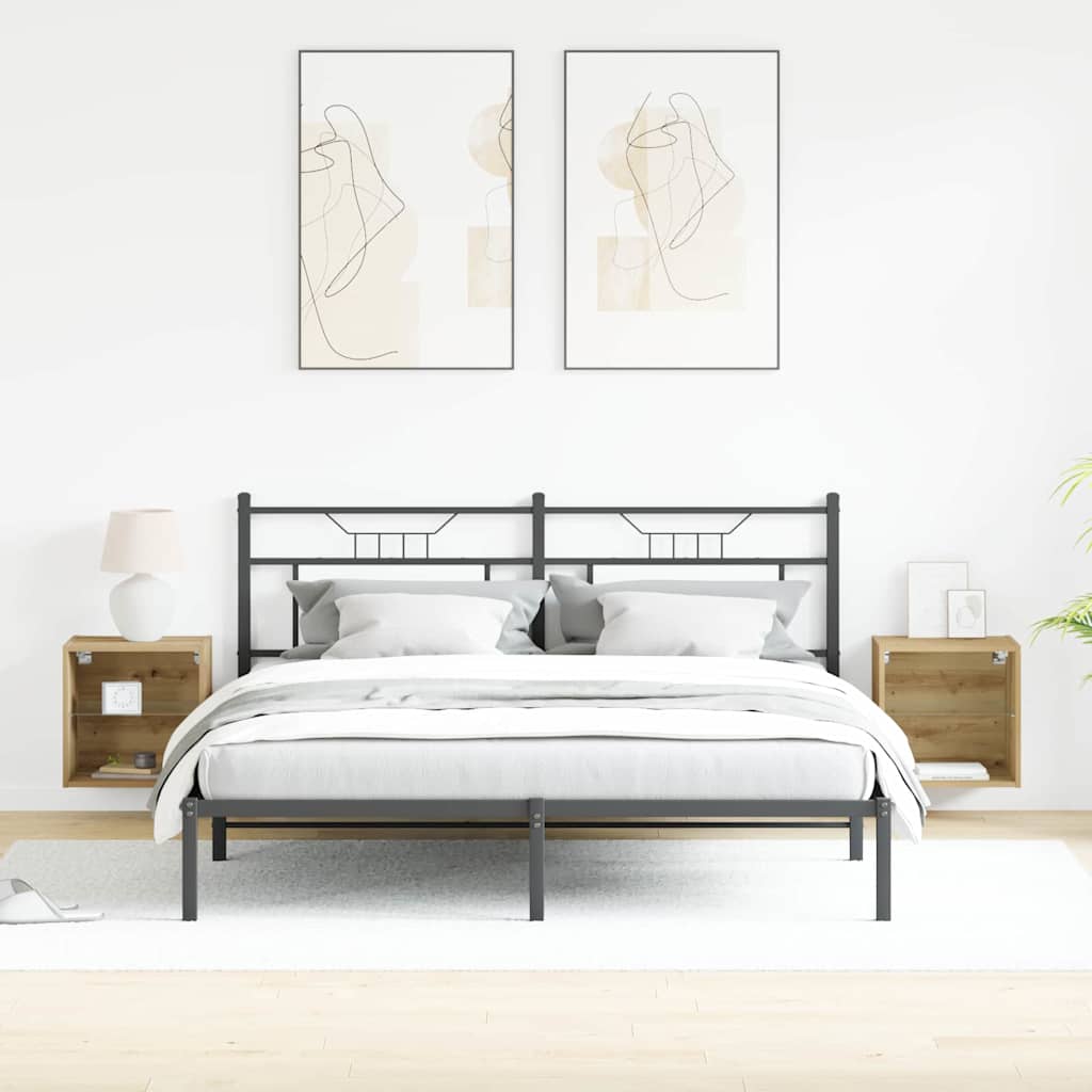 Flytende Hylle 2 Pcs Brun 40 X 28.5 X 40 Cm Konstruert Tre