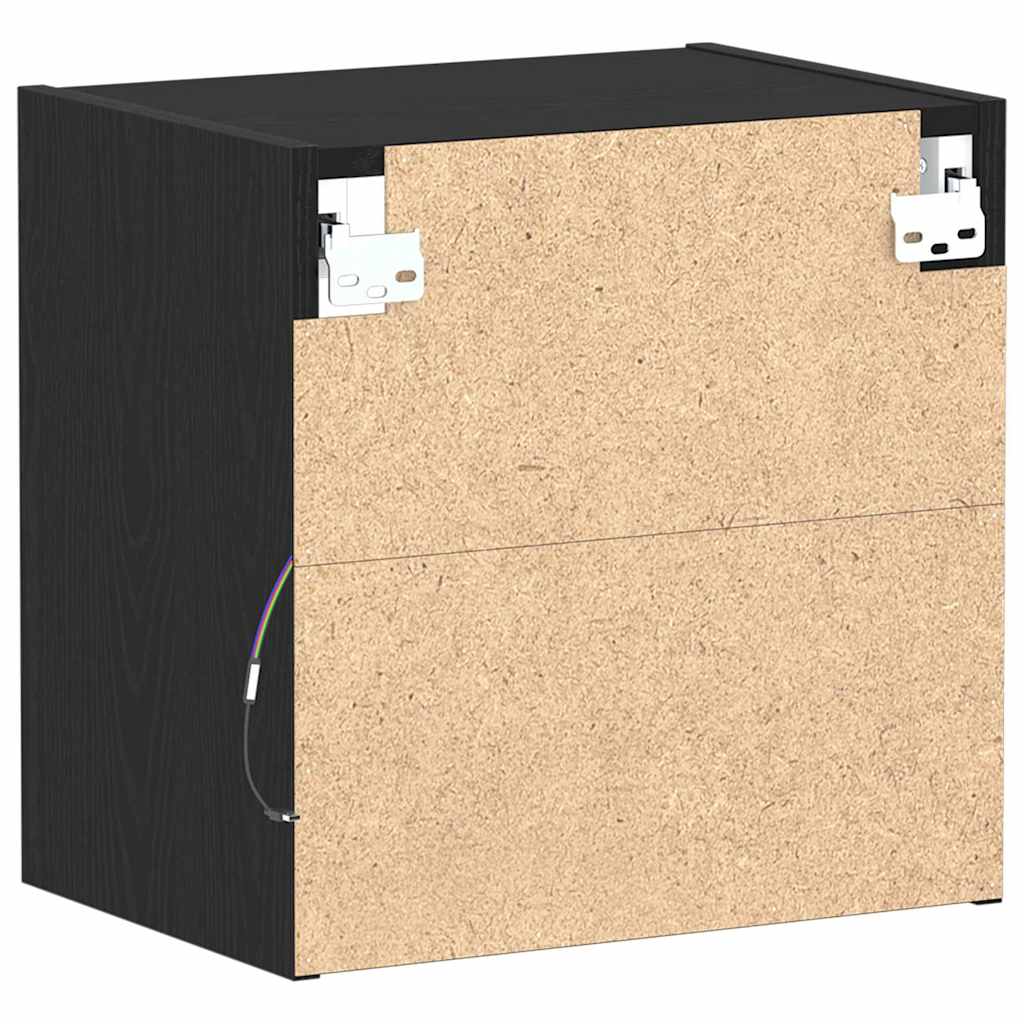 Flytende Hylle Med Hylle Svart 40 X 28.5 X 40 Cm Konstruert Tre