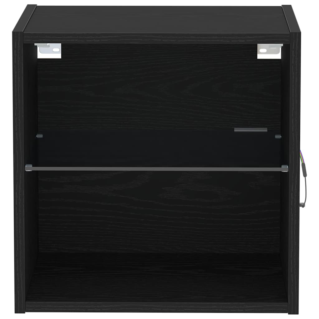 Flytende Hylle Med Hylle Svart 40 X 28.5 X 40 Cm Konstruert Tre