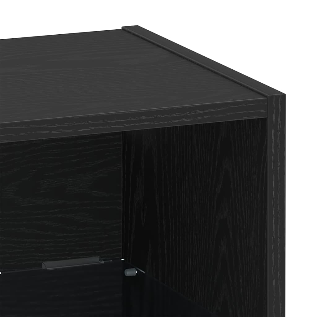 Flytende Hylle 2 Pcs Svart 40 X 28.5 X 40 Cm Konstruert Tre