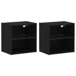 Flytende Hylle 2 Pcs Svart 40 X 28.5 X 40 Cm Konstruert Tre