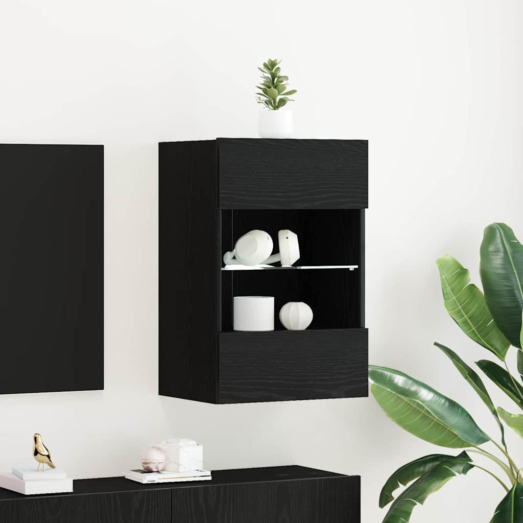 Tv-Benksett 2 Pcs Svart 40 X 30 X 60,5 Cm Konstruert Tre