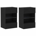 Tv-Benksett 2 Pcs Svart 40 X 30 X 60,5 Cm Konstruert Tre