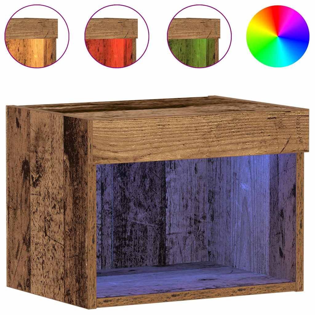 Tv-Benksett Gamle Tre 40 X 30 X 30 Cm Konstruert Tre