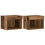 Tv-Benksett 2 Pcs Gamle Tre 40 X 30 X 30 Cm Konstruert Tre