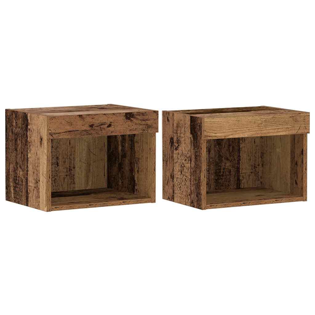 Tv-Benksett 2 Pcs Gamle Tre 40 X 30 X 30 Cm Konstruert Tre