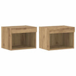 Tv-Benksett 2 Pcs Artisan Eik 40 X 30 X 30 Cm Konstruert Tre