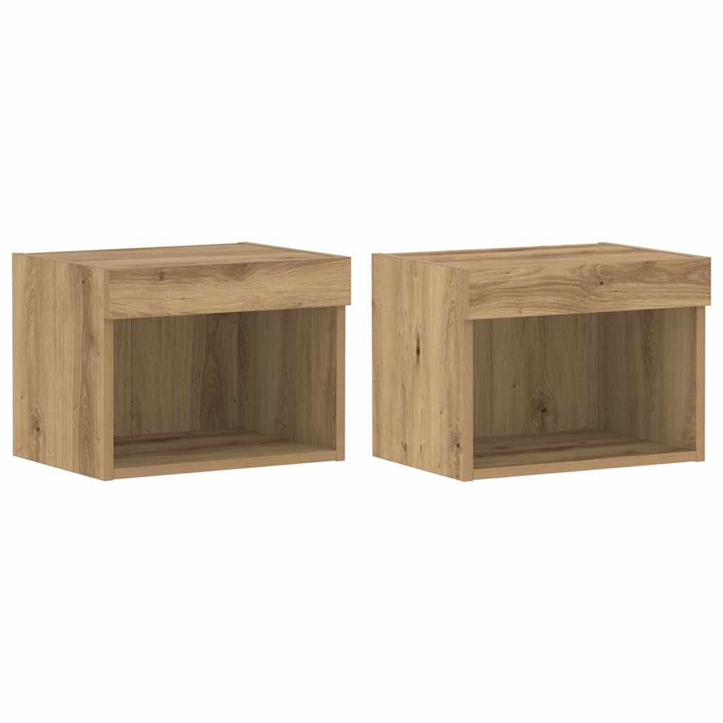 Tv-Benksett 2 Pcs Artisan Eik 40 X 30 X 30 Cm Konstruert Tre