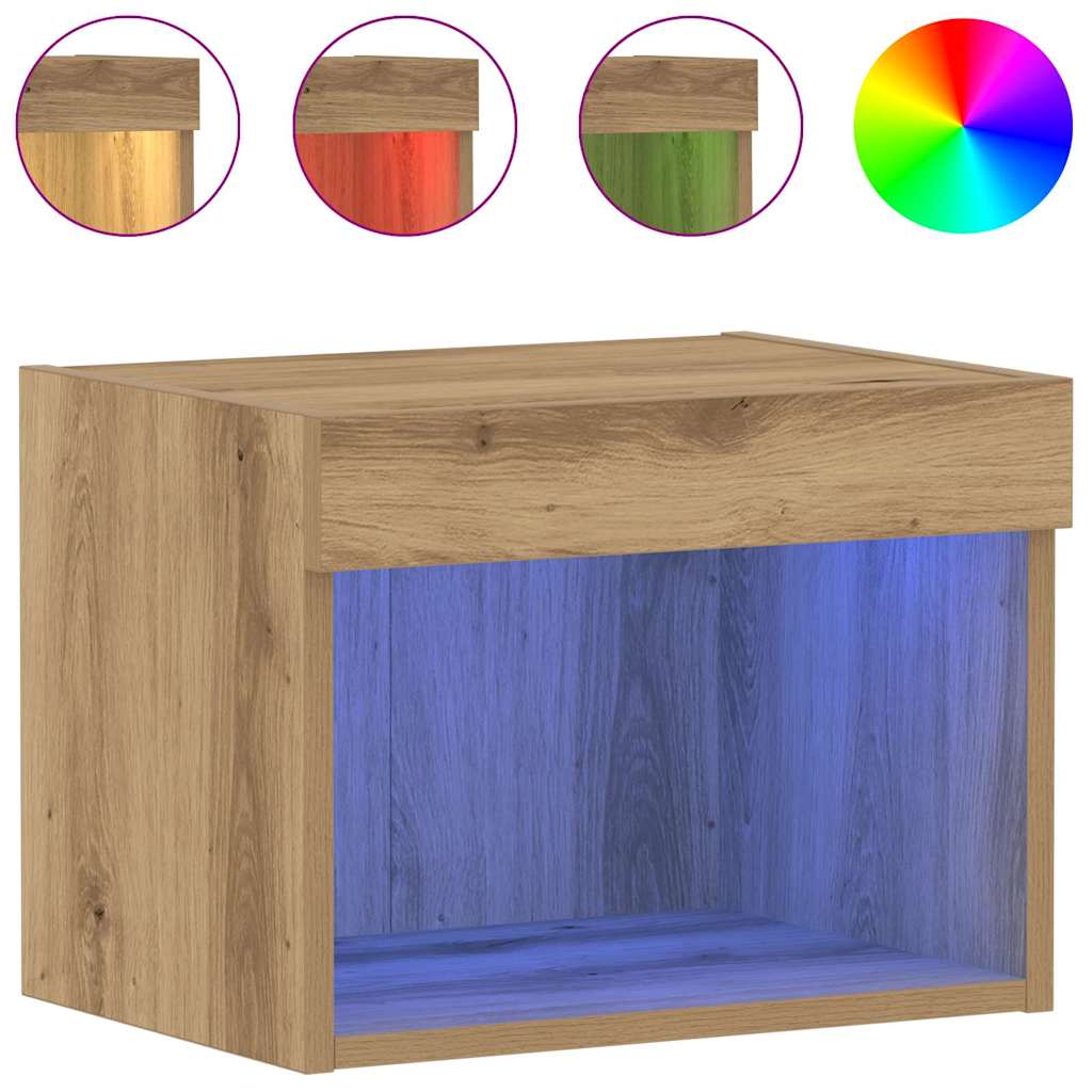 Tv-Benksett 2 Pcs Artisan Eik 40 X 30 X 30 Cm Konstruert Tre