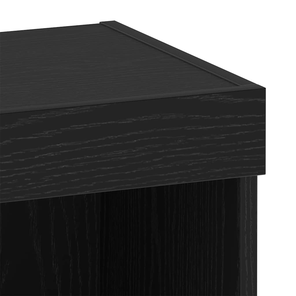Tv-Benksett Svart Eik 40 X 30 X 30 Cm Konstruert Tre