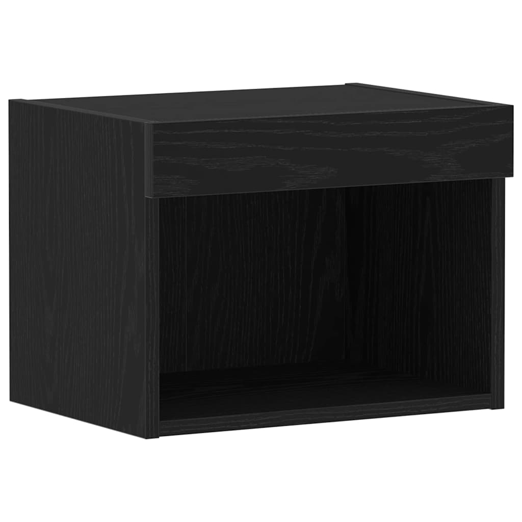 Tv-Benksett Svart Eik 40 X 30 X 30 Cm Konstruert Tre
