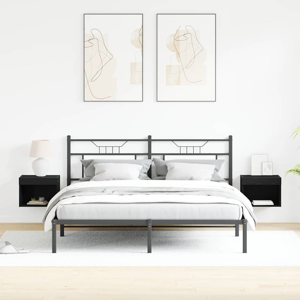 Tv-Benksett 2 Pcs Svart Eik 40 X 30 X 30 Cm Konstruert Tre