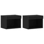 Tv-Benksett 2 Pcs Svart Eik 40 X 30 X 30 Cm Konstruert Tre