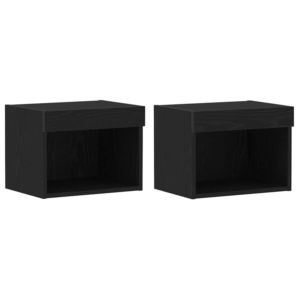 Tv-Benksett 2 Pcs Svart Eik 40 X 30 X 30 Cm Konstruert Tre
