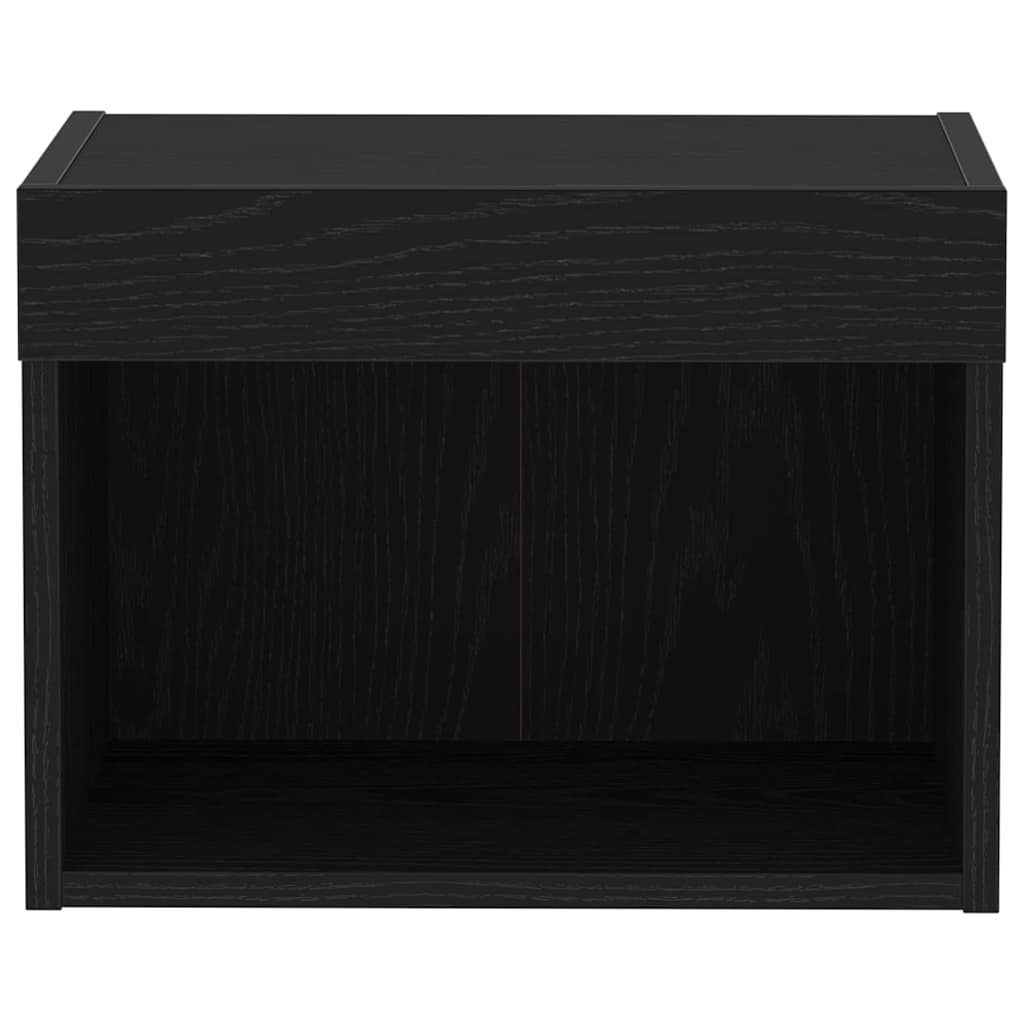 Tv-Benksett 2 Pcs Svart Eik 40 X 30 X 30 Cm Konstruert Tre
