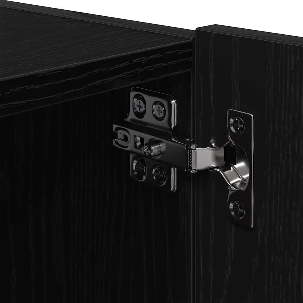 Tv Veggskap 2 Pcs Svart Eik 100 X 35 X 31 Cm Konstruert Tre