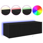 Tv Veggskap 2 Pcs Svart Eik 100 X 35 X 31 Cm Konstruert Tre